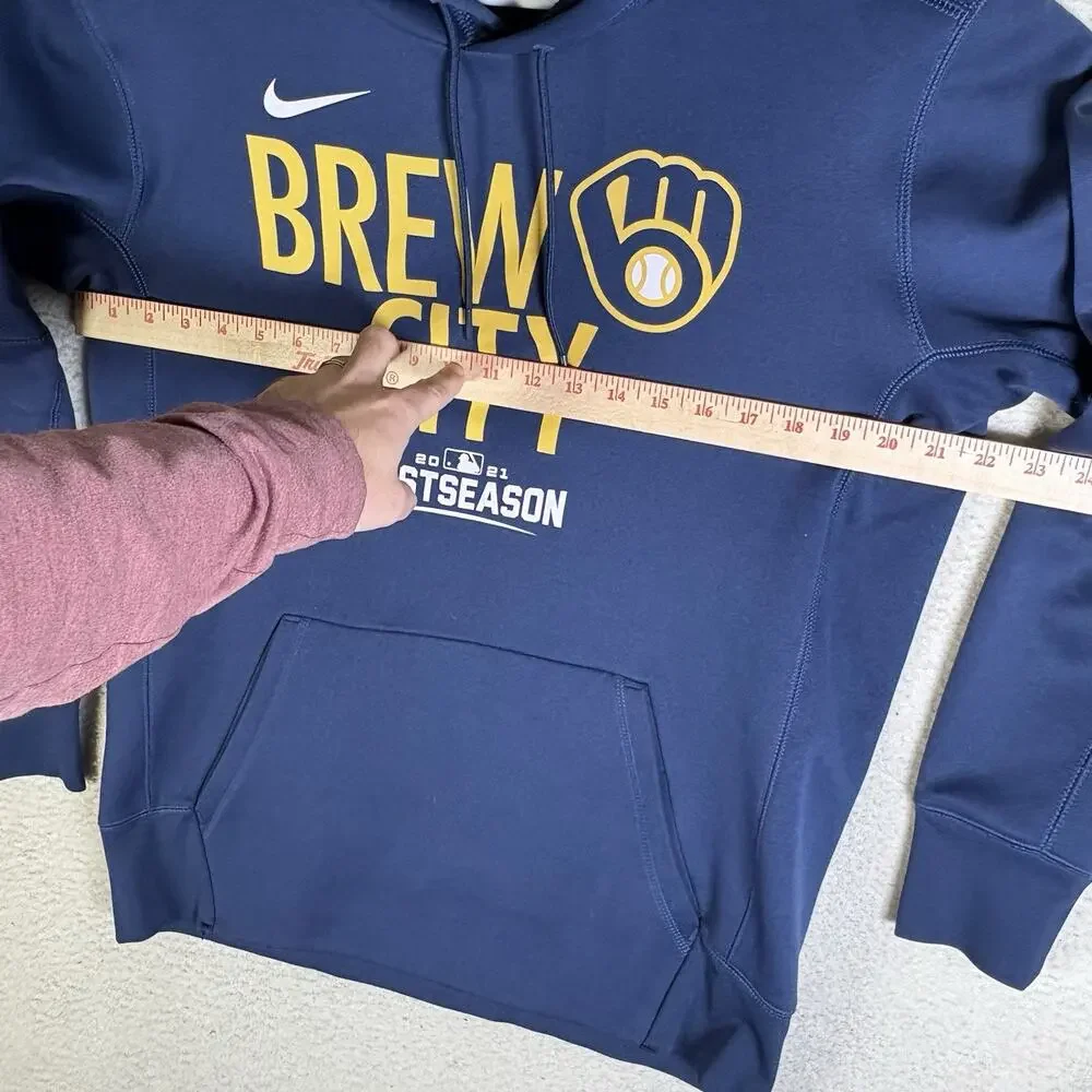 Milwaukee Brewers Nike Hoodie Sweatshirt Medium Brew City 2021 Postseason